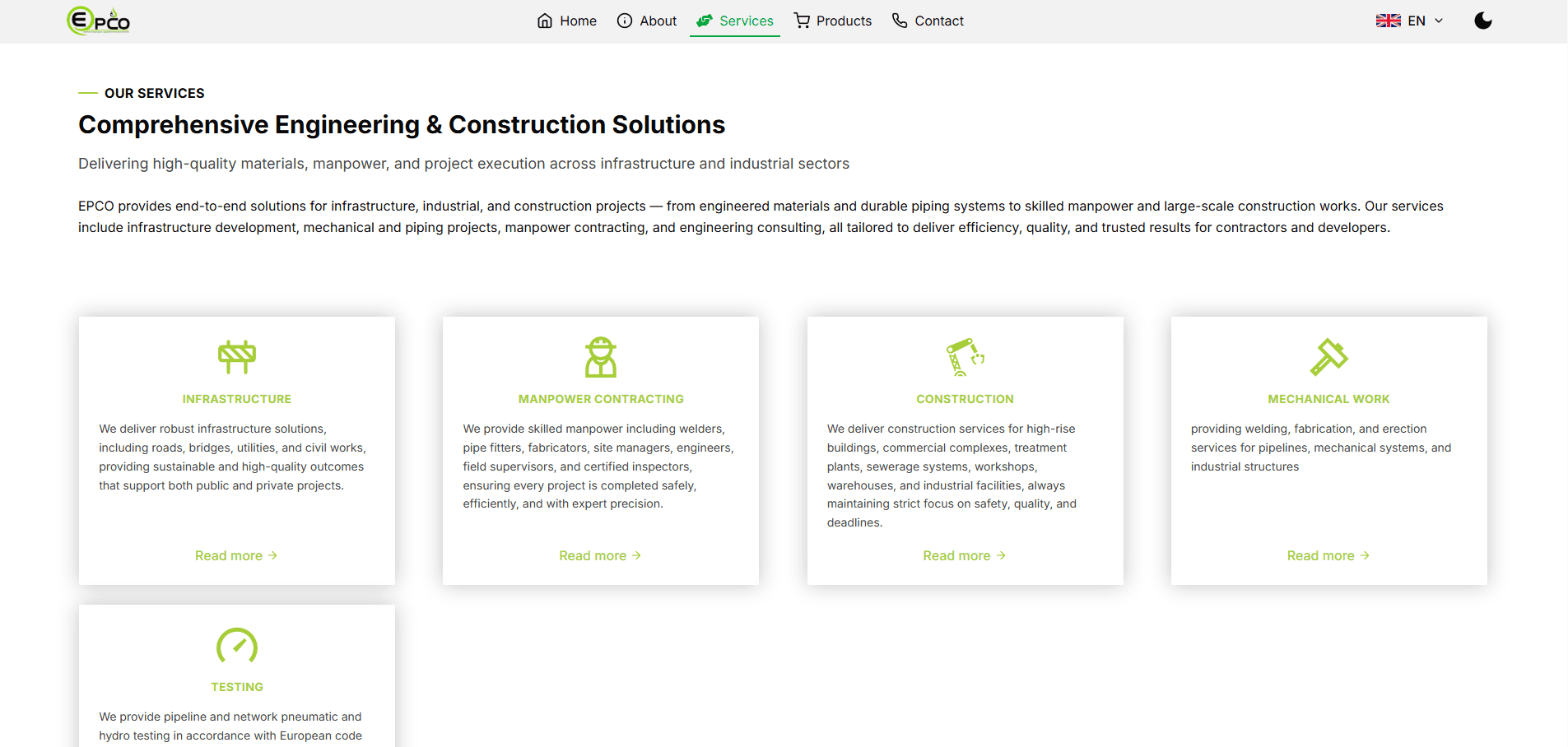 Epco Group Company Website image 4