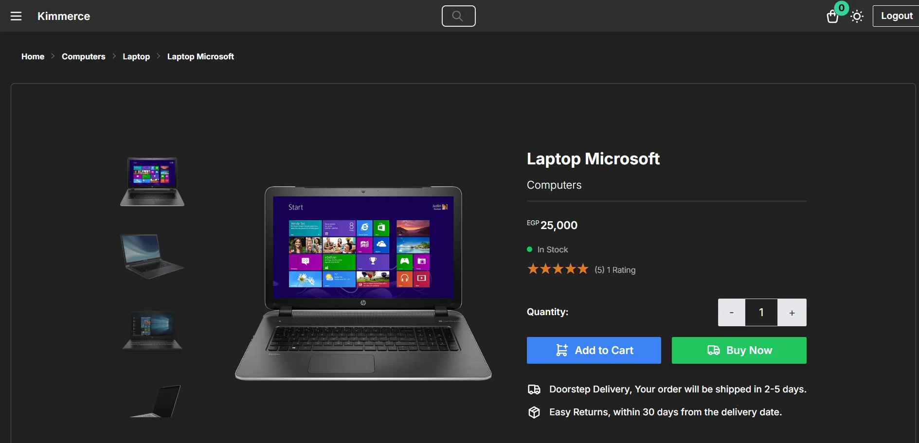 E-Commerce Application screenshot 2